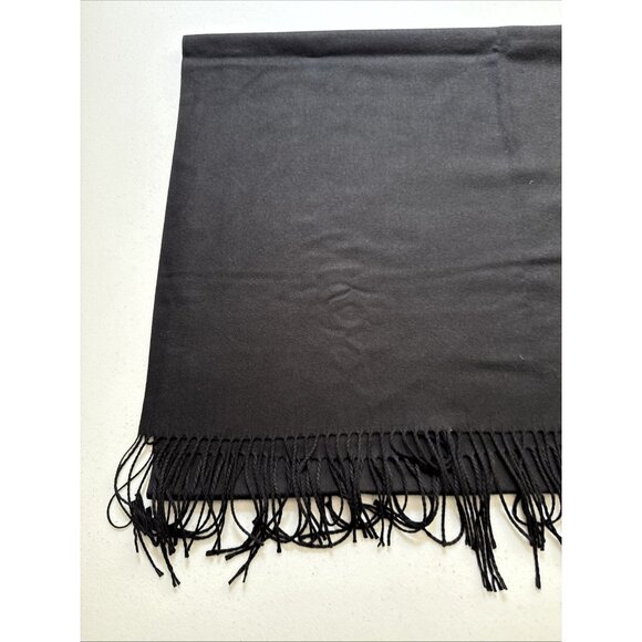 100% Cashmere Black Scarf - - Soft Shawl 72x26 - Picture 1 of 4